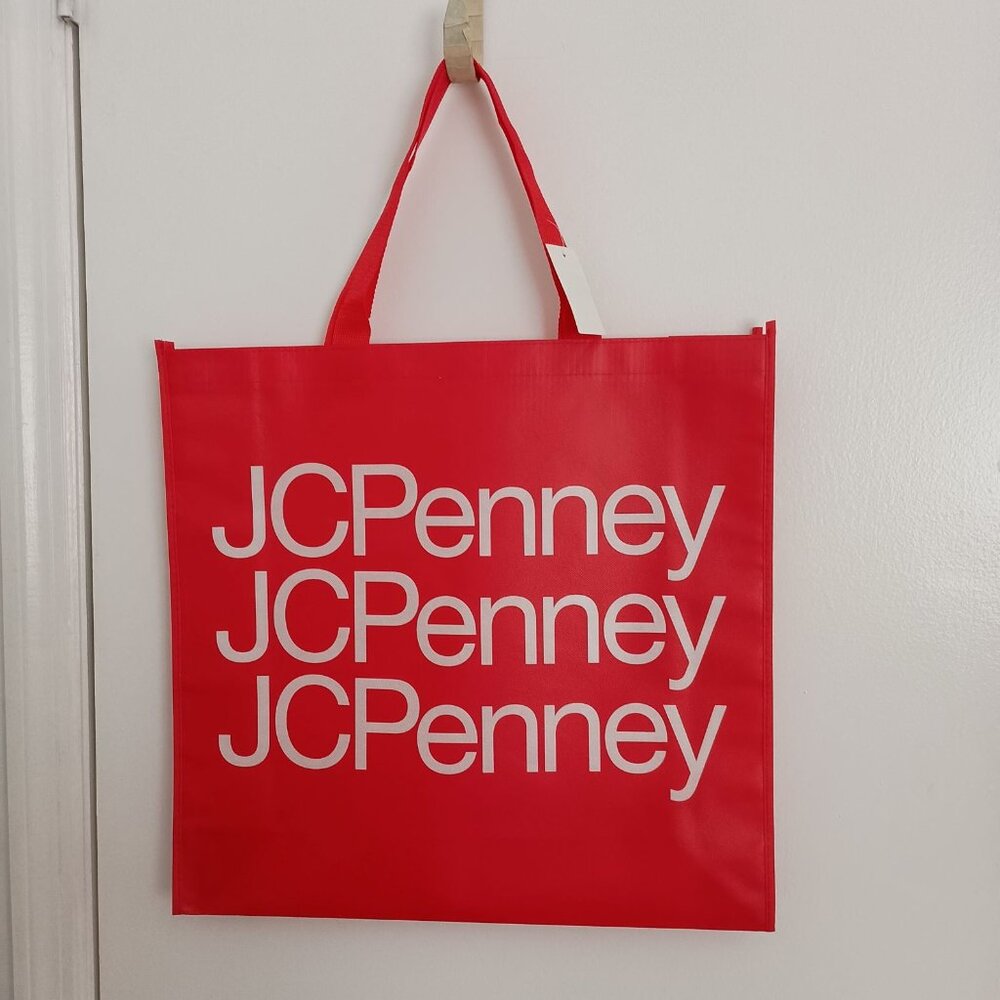 NWT JC Penney extra large reusable red tote bag
